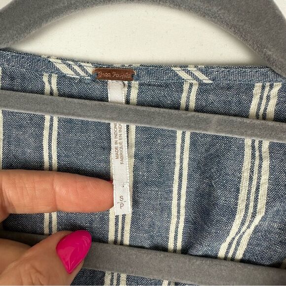 Free People Roll The Dice Striped Dress In Blue size S - Picture 12 of 13